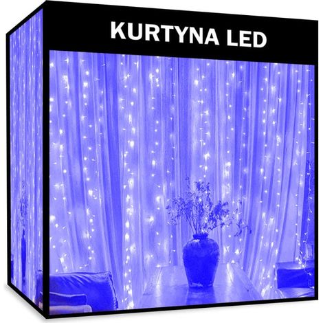 Decorazione luminosa a LED blu per esterni, grado di protezione IP44, collegabile, a risparmio energetico, con 100 luci. (1/4)
