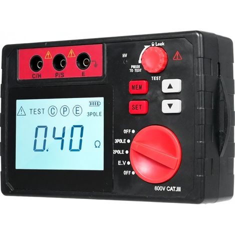 Beyamis Testeur de terre numérique YTE2151 - Résistance isolement 2000Ω 600V AC (1/5)