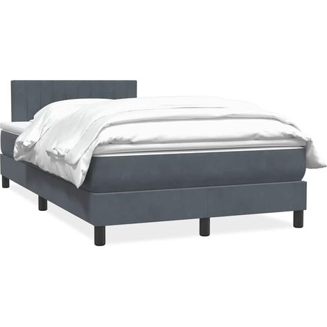 Boxspringbett mit Matratze Dunkelgrau 120x220 cm Samt