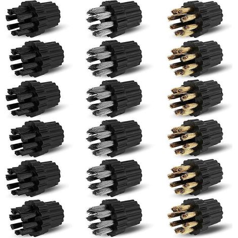 18 têtes de brosse pour nettoyeur vapeur, accessoires M8, pièces de rechange pour nettoyeur vapeur, tête de brosse de nettoyage (1/5)