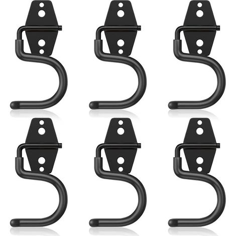 Lot de 6 crochets en S robustes, crochets muraux métalliques pour garage, abri de jardin, rangement d'outils (1/5)