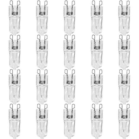 20 Stück G9 Halogenlampen, 25 W klare Halogenlampen, dimmbar, 2800 K