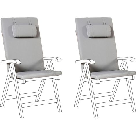 Sitzauflagen 2er Set JAVA/AMANTEA PREMIUM 50 x 70 cm Hellgrau