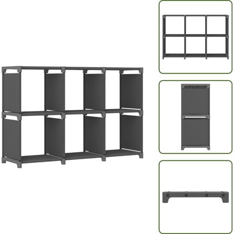 Scaffale autoportante - vidaXL Mensola con 6 Vani a Cubo Grigia 103x30x72,5 cm in Tessuto - Scaffale per esposizione