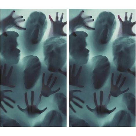 Disponible en 2 couleurs : voir photo. Matière : PVC. Stickers décoratifs effrayants pour fenêtres, parfaits pour une chambre hantée lors d'une fête d'Halloween.