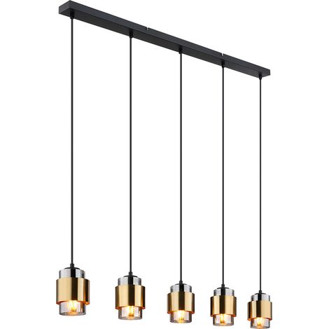 Globo - lampada a sospensione - Milley - ottone nero - vetro -
