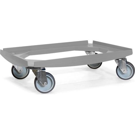 Chariot à roulettes - MESO - Plateau ABS gris - 600x400 - 4 roues TPR 100mm - 250kg