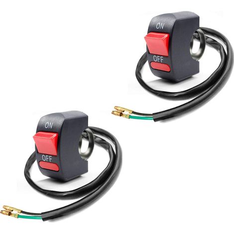 2 Pièces Interrupteur à Bascule de Guidon de Moto Marche Arrêt Interrupteur à Bouton-Poussoir Vélo Pièce de Réglage de Moto pour U5 U7 U2 Phare LED Scooter Electrombile (1/5)