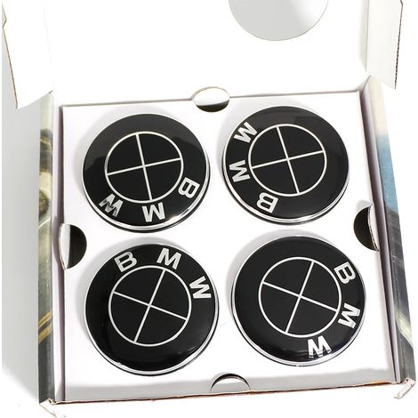 (Tout noir, Chine continentale) - Cache-moyeu BMW 56/68 mm à suspension magnétique pour BMW séries 1, 3, 5 et 7, X1, X3, X5, M2, M3, M4, M5 et M6 (logo pour centre de pneu). (1/5)