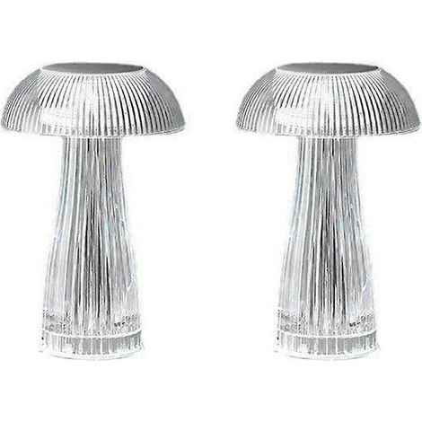 Lampe Champignon Lumineuse Transparente pour Chambre, Veilleuse Décorative de Chevet, Éclairage Nocturne en Verre, Idée Cadeau Douce (1/5)