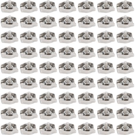 Lot de 20 pinces de verrouillage en câble d'acier inoxydable 304 M3, serre-câble simple pour mécanisme industriel (1/5)