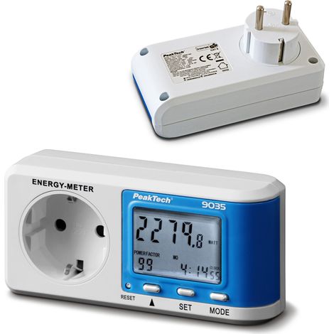 Compteur de consommation d'électricité, compteur de coûts énergétiques et compteur électrique pour prise de courant à partir de 0,5W (1/5)