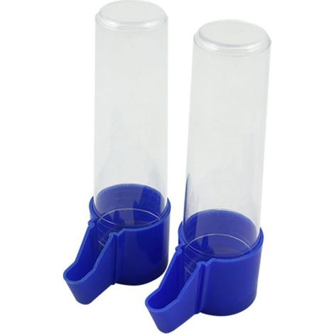 Abreuvoirs pour oiseaux Lot de 2 Plastique transparent Distributeur automatique de 90 ml Pour cages de canaris et de perruches (1/5)