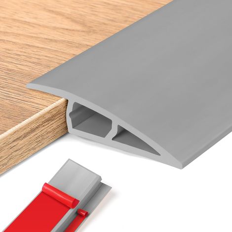 Barre de Seuil Adhesive PVC, Seuil de Porte, Profilés de Réglage en Hauteur en Vinyle,Rattrapage Niveau pour Hauteur du Seuil, Rampe de Seuil Bandes (Gris, 510mm(H),1M(L)) (1/5)