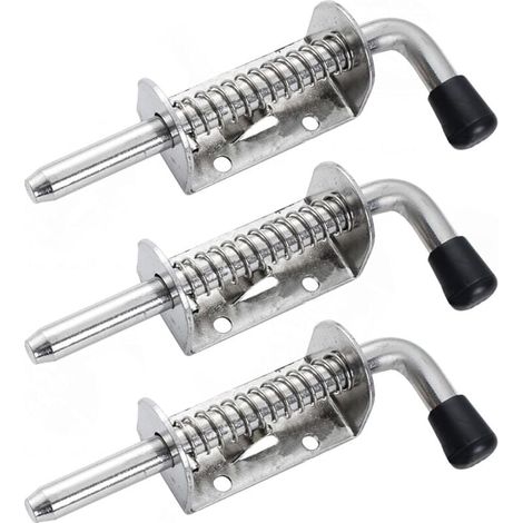 3er-Pack robuste Federriegel aus Edelstahl – federbelastete Riegel – für viele Anwendungen – perfekt für Türen, Fenster, Schuppen und Garagen (1/4)