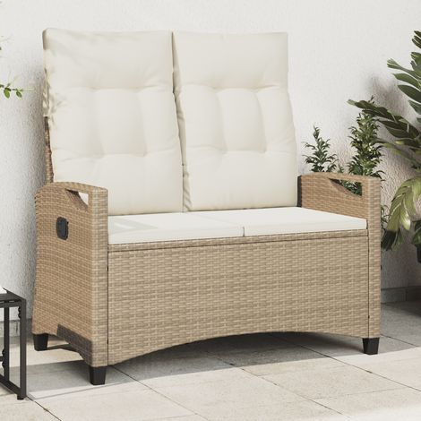 Maison Exclusive - Gartenbank mit Kissen Beige und Creme 105 x 60 (1/5)
