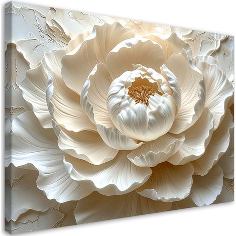 Stampe su Tela, Peonia bianca in composizione a rilievo - 60x40 (1/2)
