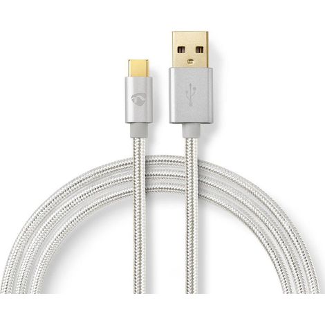 Cable usb usb 20 usb a macho usb c macho 15 w 480mbps chapado en oro 200 metros redondo trenzado nailon aluminio caja con ventana cubierta