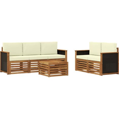 Sofa Sets with Cushion 6 pcs Solid Acacia Wood vidaXL (1/5)