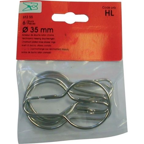 VYNEX - Anneau de douche nickelé blister de 6.