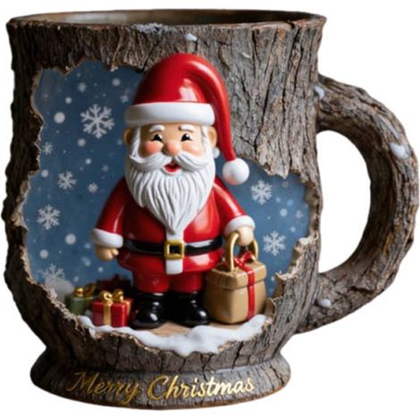 Mug - Céramique - Finition Craquelée - Motif Noël Forêt Magique - Compatible Micro-ondes Et Lave-vaisselle - 110 ml - 1 Pièce (1/5)