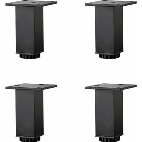 4 Pièces(15cm) Pieds de Meubles en Alliage D\'aluminium Réglables en Hauteur,Pieds de Table Basse de Canapé,Pieds D\'armoire de Salle de Bain de Lavabo,5-40cm,Noir Mat,avec Vis (1/5)