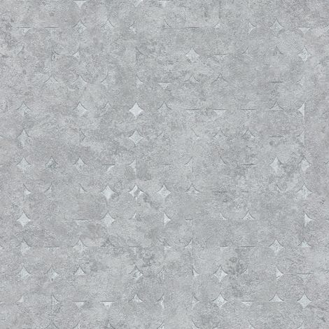 Carta da parati grafica Profhome 396565 Carta da parati TNT strutturata con il used look ed accenti metallici grigio argento 5,33 m2
