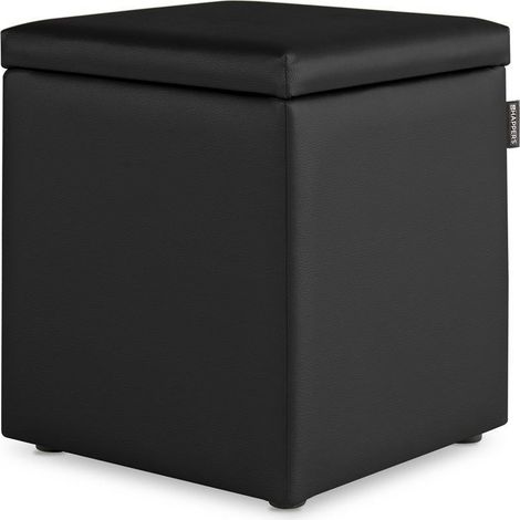 Puff Cubo Arcón Polipiel Negro 1 UNIDAD Negro