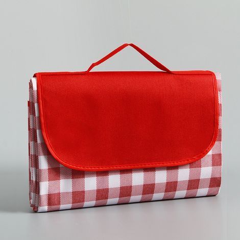 200 x 200 cm Couverture Tapis de Pique-Nique, Imperméable Résistant à l'humidité Grand Format Pliable pour Camping Voyage Plage Jardin Nappe (Pliable en Sac) - Rouge (1/5)