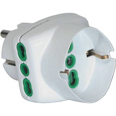 FME 82.230 ADATTATORE SCHUKO 2P+T BIPASSO+SCHUKO