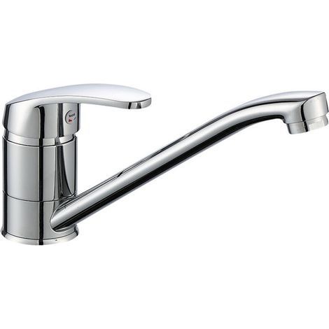 Mitigeur d'évier, mitigeur de cuisine à levier unique, pivotant à 360°, arrivée d'eau chaude et froide, accessoires complets, laiton, chrome, argent (1/4)