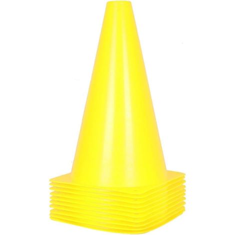 Cône De Signalisation - 23 Cm - PEBD - Pour Entraînement Sportif Et Délimitation Extérieure - Lot De 10 Ou 20 (1/5)