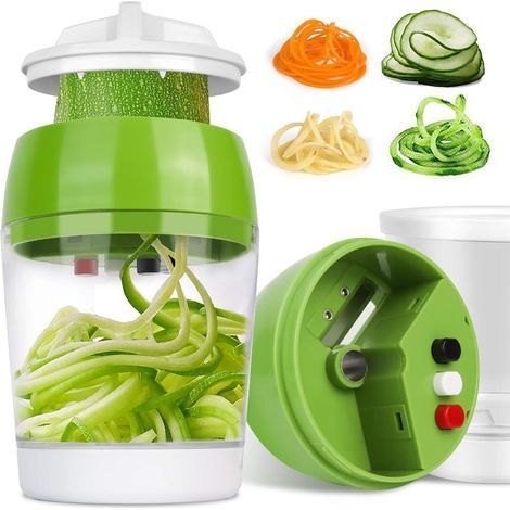 4-in-1 Spiral-Gemüseschneider, Gemüsespiralschneider, Gemüsehobel, Mandoline-Küchenspiralschneider, Spaghetti-Maker für Zucchini, Karotten und Gurken (1/5)