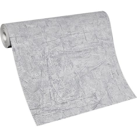BRICOFLOR Papier Peint imitation béton noir Tapisserie trompe l'oeil noir Papier Peint intissé effet béton pour salon, bureau & plus (1/5)
