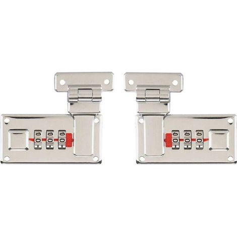 2 Pièces Moraillon de Boîte à Outils, Moraillons de Valise à Bagages Avec Serrure à Combinaison, Combinaison de Remplacement à 3 Chiffres(Argenté Couleur) (1/4)