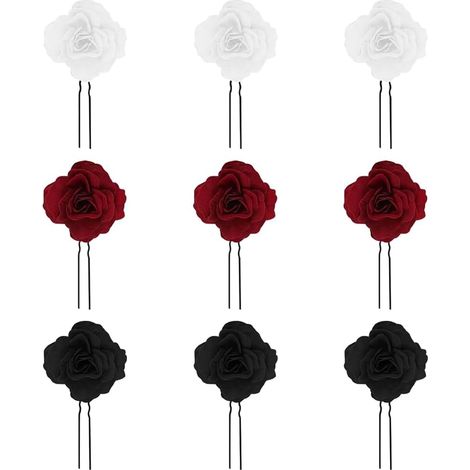 Pink Hair Clips for Women, Pink Flower Bridal Wedding Hair Accessories, Hair Fork Hair Clips for Women and Girls, Beach Parties (1/5)