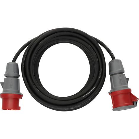 Cordon prolongateur CEE IP44 10m noir H07RN-F 5G1,5 pentapolaire