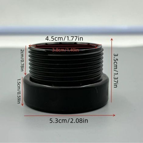 Set mit 2 Gewindeadapterhülsen für Pool-Sonnenschirmstabilisatoren – für den Außenbereich, Terrasse, Balkon – Schwarz (1/3)