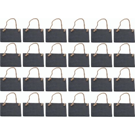 Tableau noir en ardoise à suspendre avec corde en jute, tableau mémo, tableau noir, décoration murale (tableau de 24,9 cm)