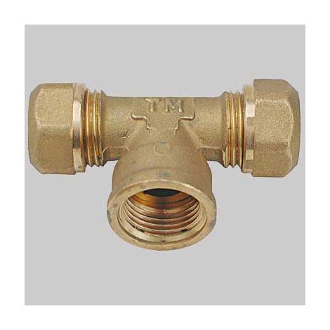 RACCORDO A TEE FEMMINA CON OGIVA P.T.E.F.  16 x 1/2 x 16  1/2     TIEMME