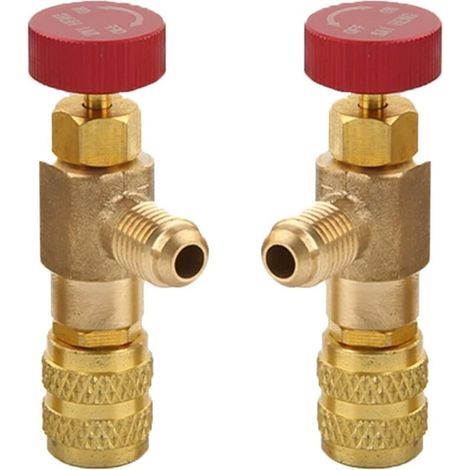 2-teiliger Flüssigkeitssicherheitsventil-Adapter, R410A R22 Sicherheitsventil, Kältemittelregelventil, Klimaanlagen-Kühlventil, für Klimaanlagen-Durchflussventile (1/5)