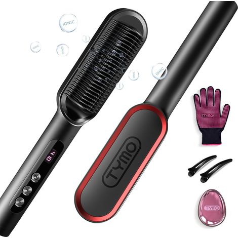 Brosse Lissante Pour Cheveux, Lisseur Cheveux, 9 Réglages de Température, 120℃-210℃, Écran LCD, 20S Chauffe Rapide, Fers à Lisser Négatifs Ions, Double Tension (1/5)