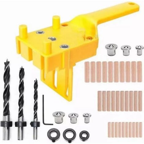 44-teiliges manuelles Dübelbohrset, 6 mm, 8 mm, 10 mm Bohrschablone für die Holzbearbeitung