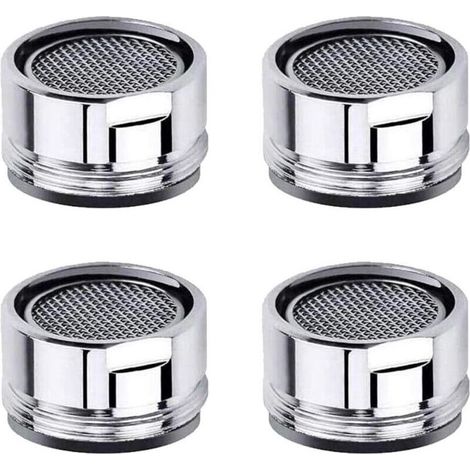 Pièces de rechange pour aérateur de robinet d'évier de cuisine avec filetage en laiton, crépine et rondelle, adaptées à la cuisine et à la salle de bain - Lot de 4 (1/4)