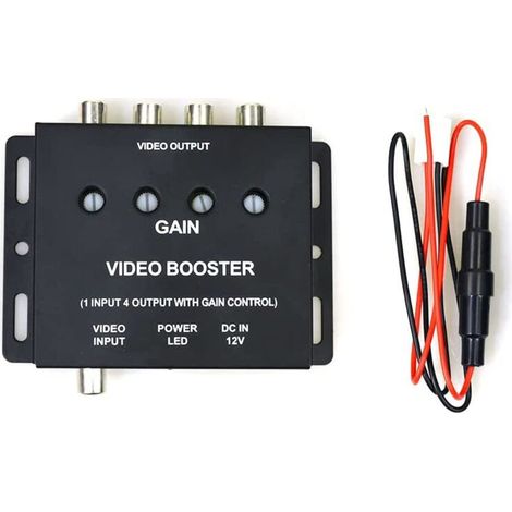 Voiture Vidéo Splitter 1 à 4 AV Signal Booster Amplificateur pour CCTV TV LCD Lecteur DVD Entrée Sortie (1/4)