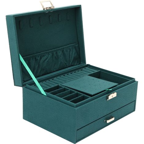 3 Layer Large Jewellery Boxes Storage Case Drawer Cabinet Necklace Organizer (1/5)
