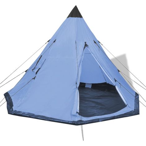 Tente de réception, Tonnelle de Jardin, Tente Fête Camping pour 4 personnes Bleu XZZ82488 (1/5)