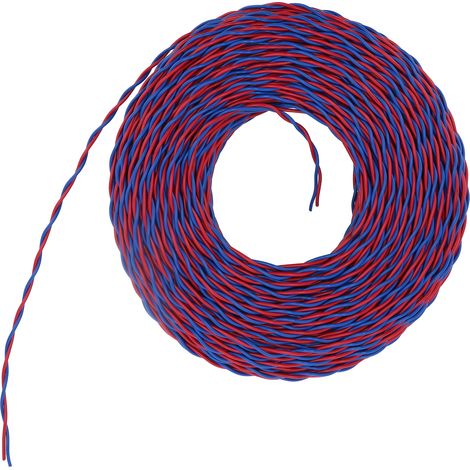 Câble électrique souple RVS 2x0,75 mm² 42 brins, conducteur isolé gainé PVC, 100m / 328,1 pi, 300V AC, rouge et bleu (1/5)