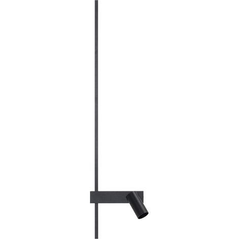 Wandleuchte LED Schwarz H: 80 cm länglich + Leselampe GU10 Wandlampe Flur
