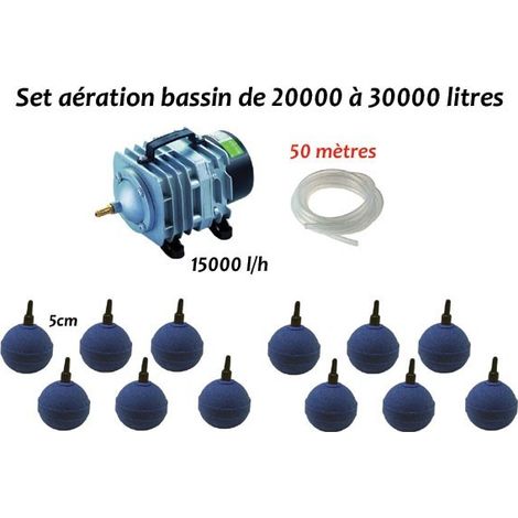 Set Aérateur bassin de jardin de 20000 à 30000 litres. Carpes Koï, poissons rouges